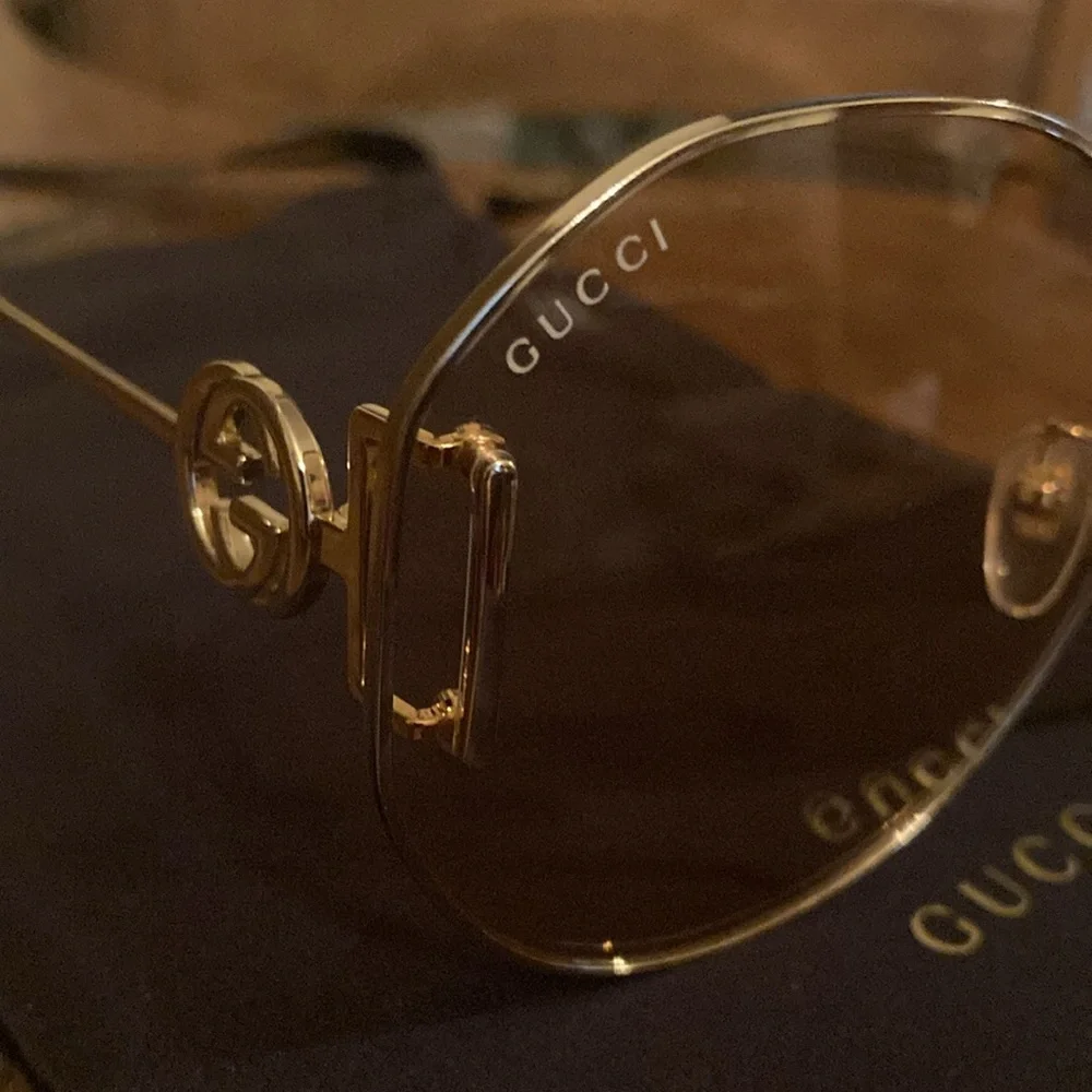 Gucci GG Gold-Gold-Pink Sunglasses Full Inclusion NWT - Picture 2 of 12